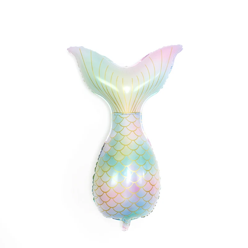 mermaid tail PKGRN Большие воздушные шары из фольги русалки Ариэль из мультфильма принцесса гелиевый баллон декор для детского дня рождения globos вечерние наборы; детский душ мяч - Цвет: mermaid tail PKGRN