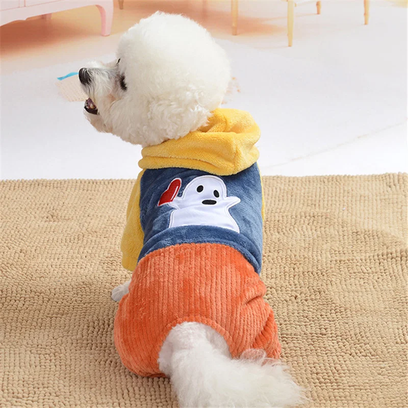 

Одежда для собак на Хэллоуин, зимняя одежда для домашних питомцев, фланелевый комбинезон для собак, костюм для чихуахуа, Йорка, померанского...