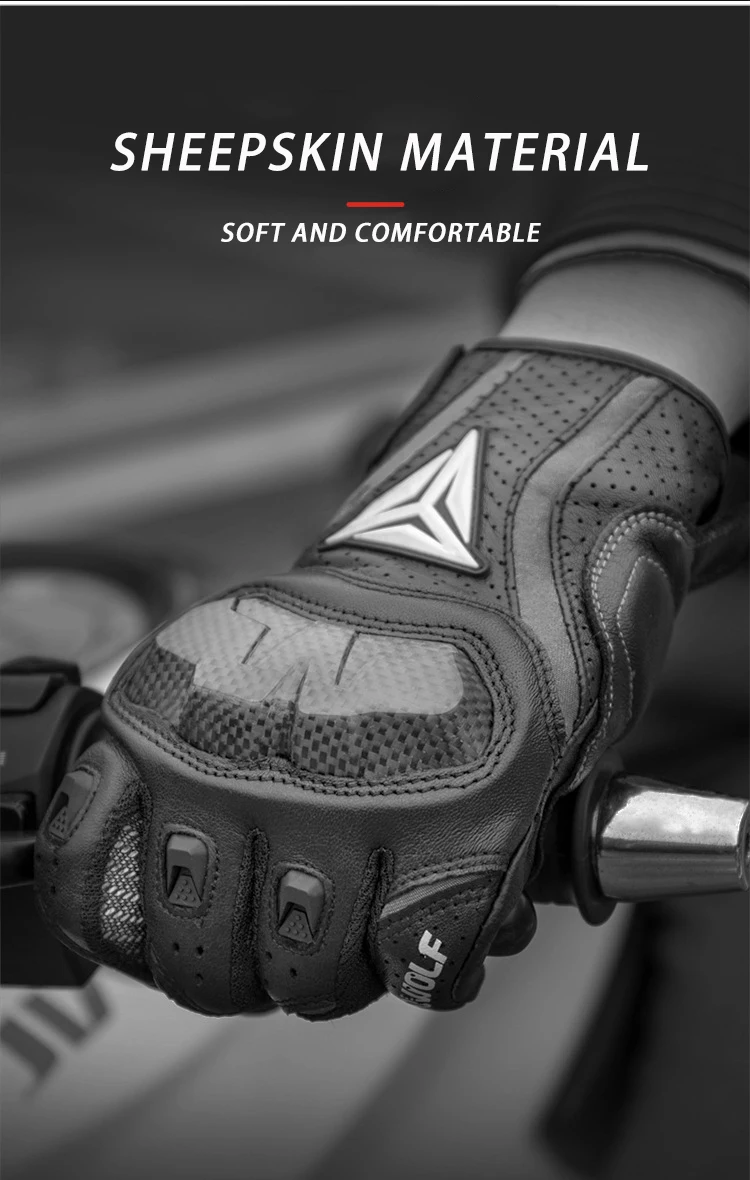 Мотоциклетные Перчатки из овечьей кожи водонепроницаемые дышащие митенки для