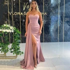 Vinca Sunny сексуальные платья для выпускного вечера в Саудовской Аравии 2022 формальное платье для влюбленных Атласное Вечернее платье Русалка с высоким разрезом коктейльные платья