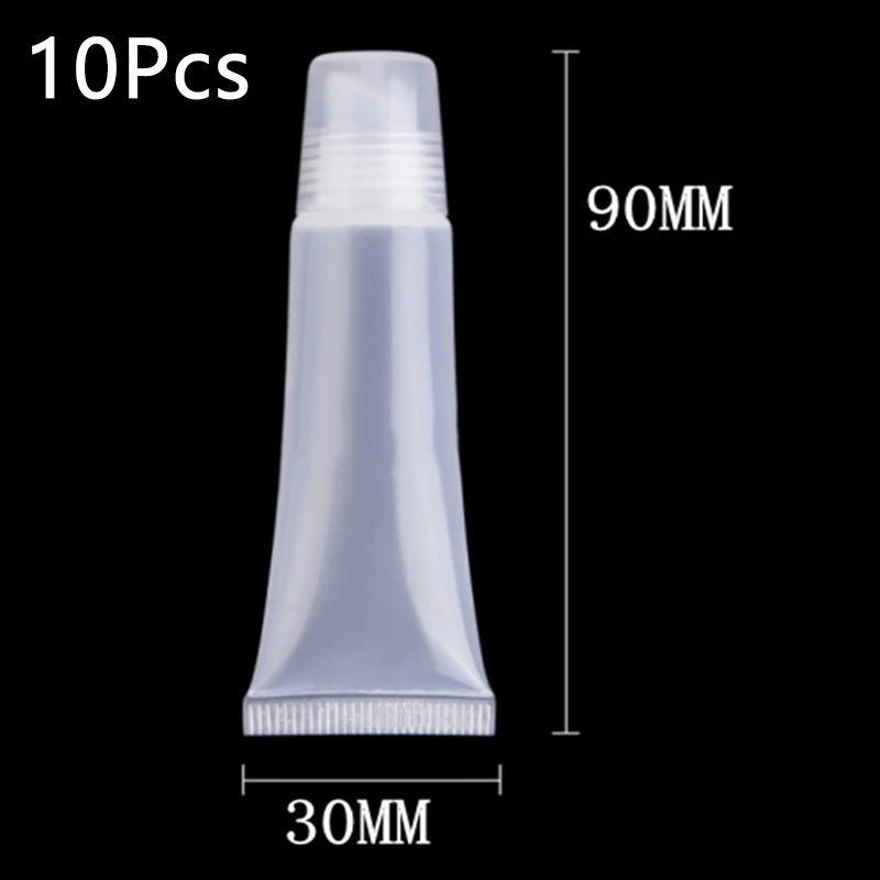 10Pcs 8ML/10ML/15ML Empty Lip Gloss Tubes Lipstick Tube Makeup Squeeze Clear Lipgloss Container Balm Soft Hose | Дом и сад