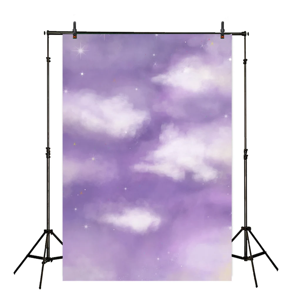

Avezano Photography Background Purple Sky White Clouds Newborn Portrait Baby Shower Decor Backdrop For Photo Studio Photozone