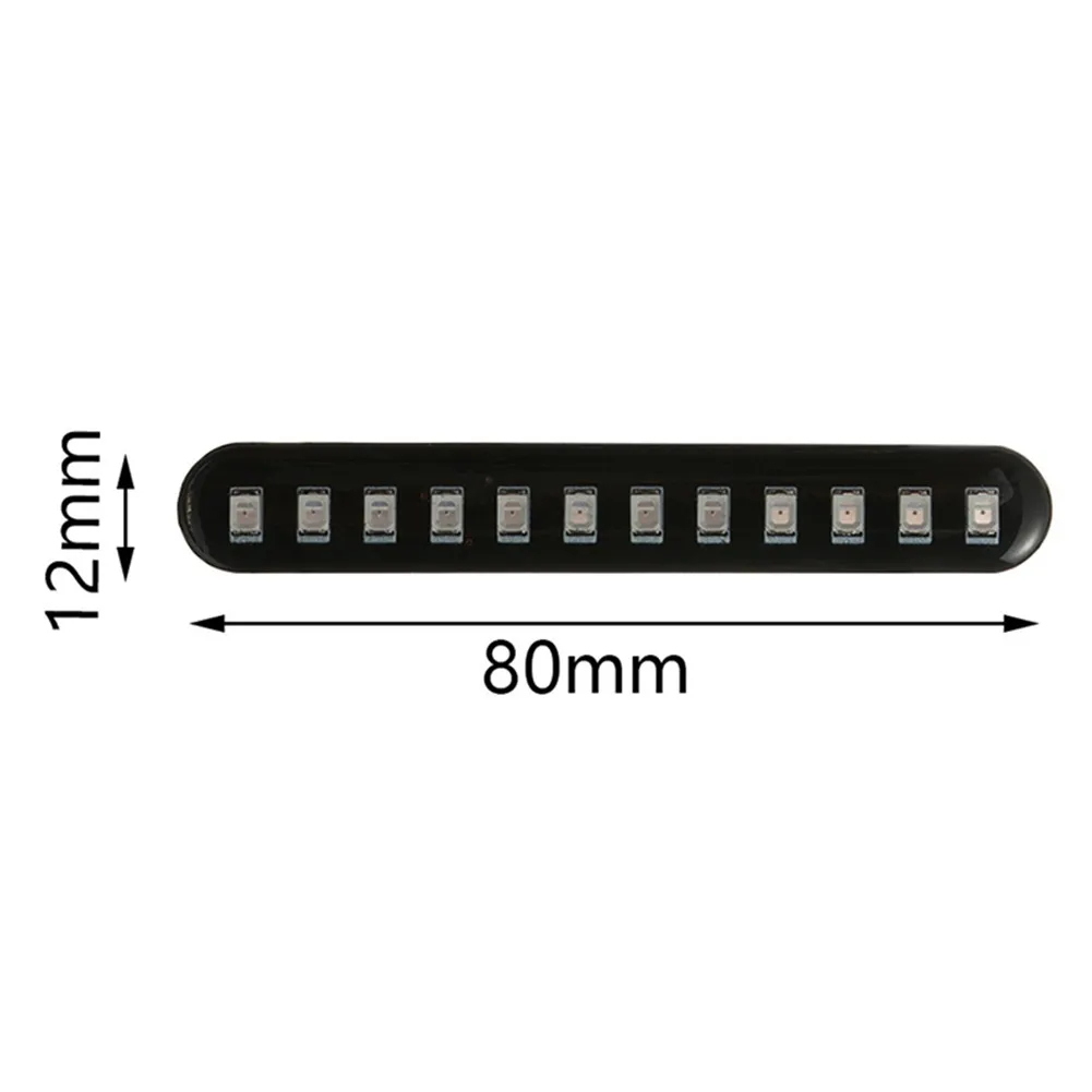 

2pcs Car 12LED License Plate Flowing Indicator Light Lamp Bar Amber Signal Bulbs For Motorcycles Large Displacement Locomotive