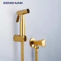 bidet faucets golden brass single cold toilet corner valve wall handheld hygienic shower head wash car pet sprayer airbrush taps