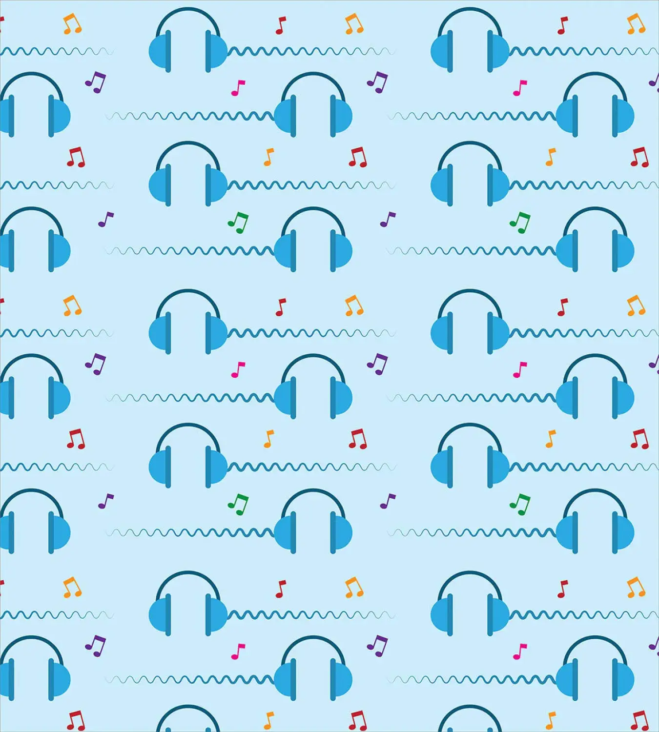 Музыкальный комплект с пододеяльником наушники музыкальными нотами