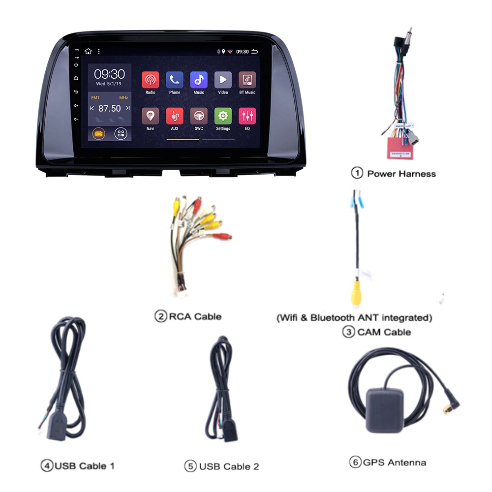 Автомагнитола для Mazda CX5 мультимедийный проигрыватель с DVD-плеером Android 8 1 Wi-Fi DSP RDS