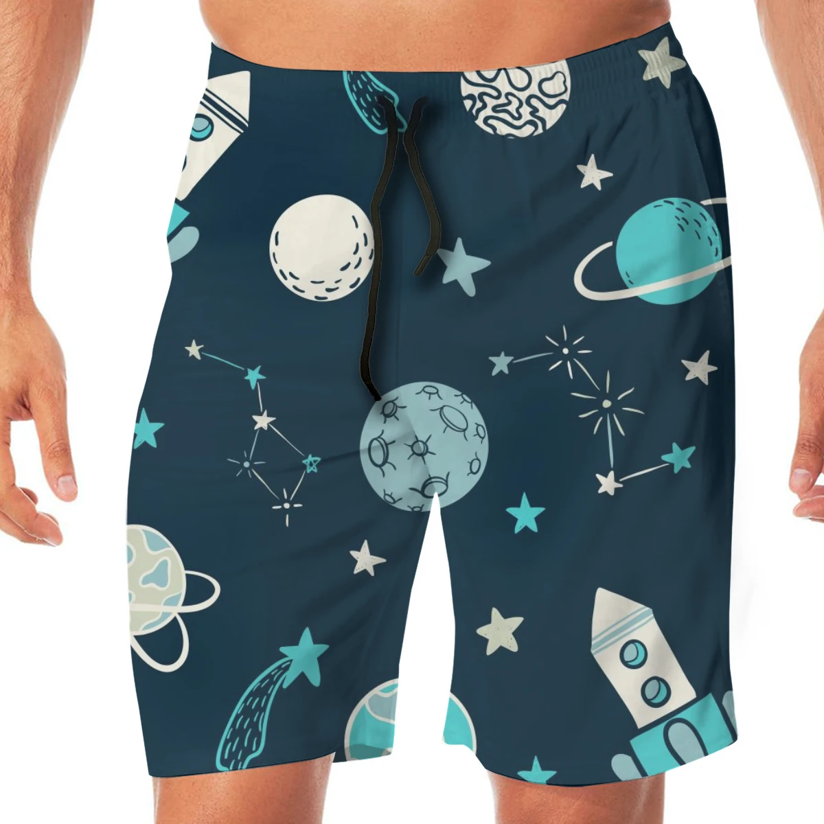 Cute Space Rocket Star Planet Мужской купальный костюм мужские купальные шорты пляжные