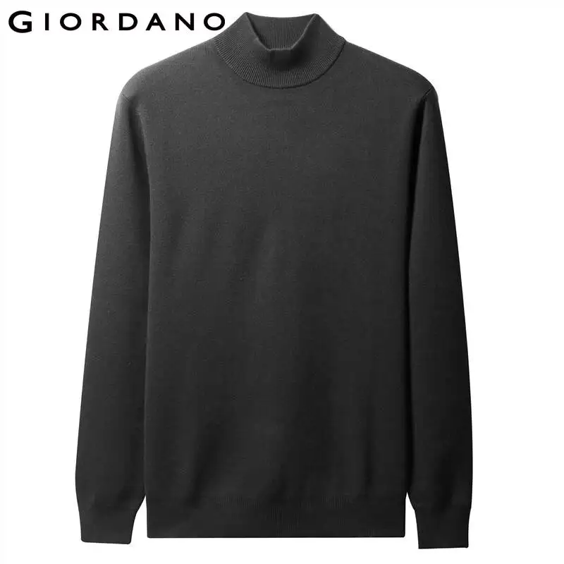 Giordano мужской пуловер с высоким воротом и длинными рукавами из натурального