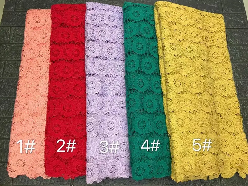 Зеленый Африканский шнур кружевная ткань высокое качество водорастворимый