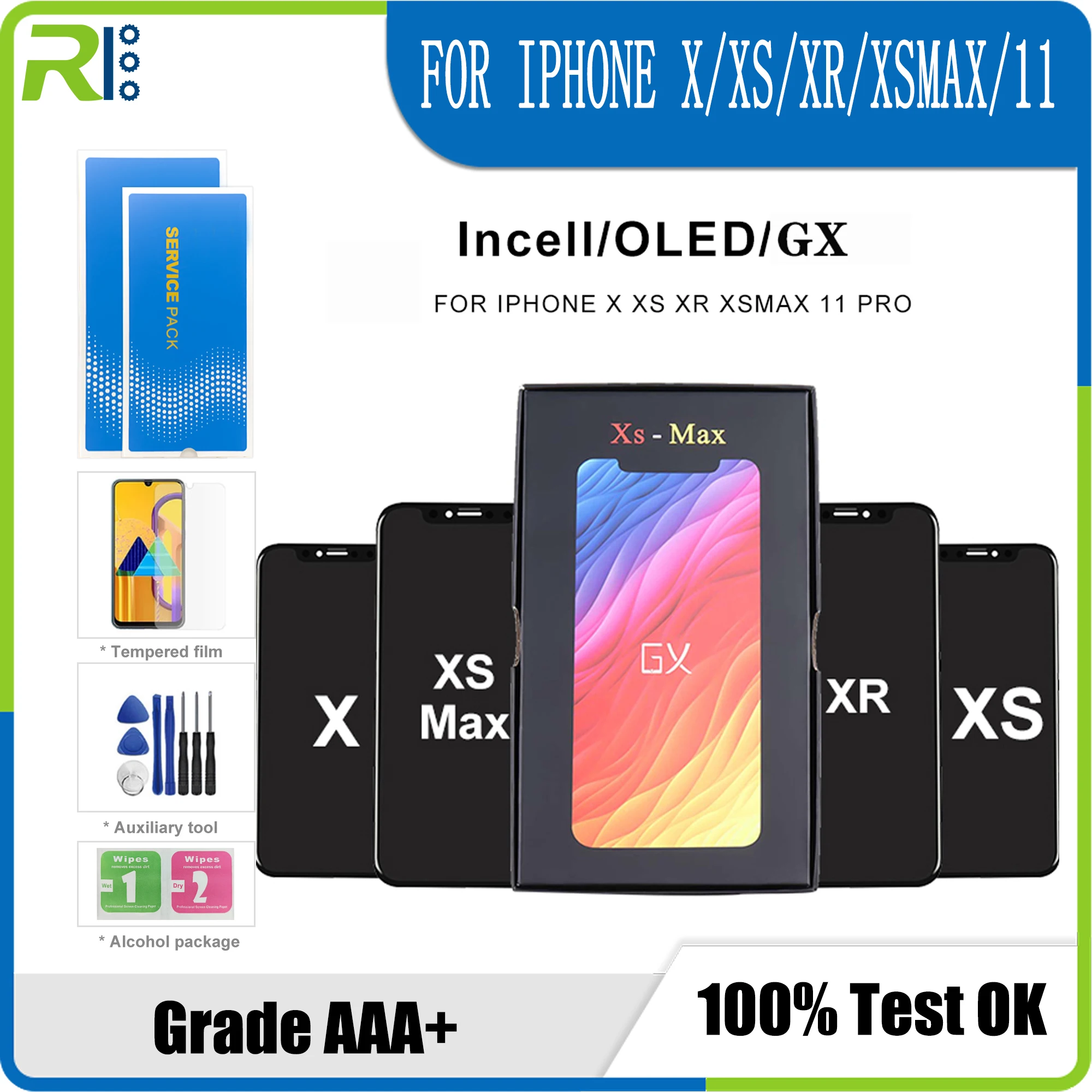 

GX X для iPhone X XS Max 11Pro OLED 100% Getestet дисплей с сенсорным экраном дигитайзер монтаж getet Keine Tote Pixel er400 LCDs JK