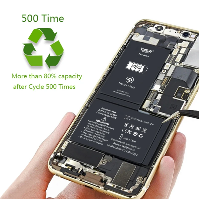 Фото Шины для мотоциклов для iphone x xr xs max батарея высокой емкости, запасная батарея, батарея для iphone X с инструментные наборы 3010 мАч 3210 3510 3710 акумуля... №2