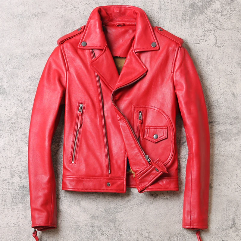 Genuine Leather Automotive Zipper Jacket and Coats Women Street Style Real Leather Sheepskin Jacket Winter Clothes 2020 Overcoat