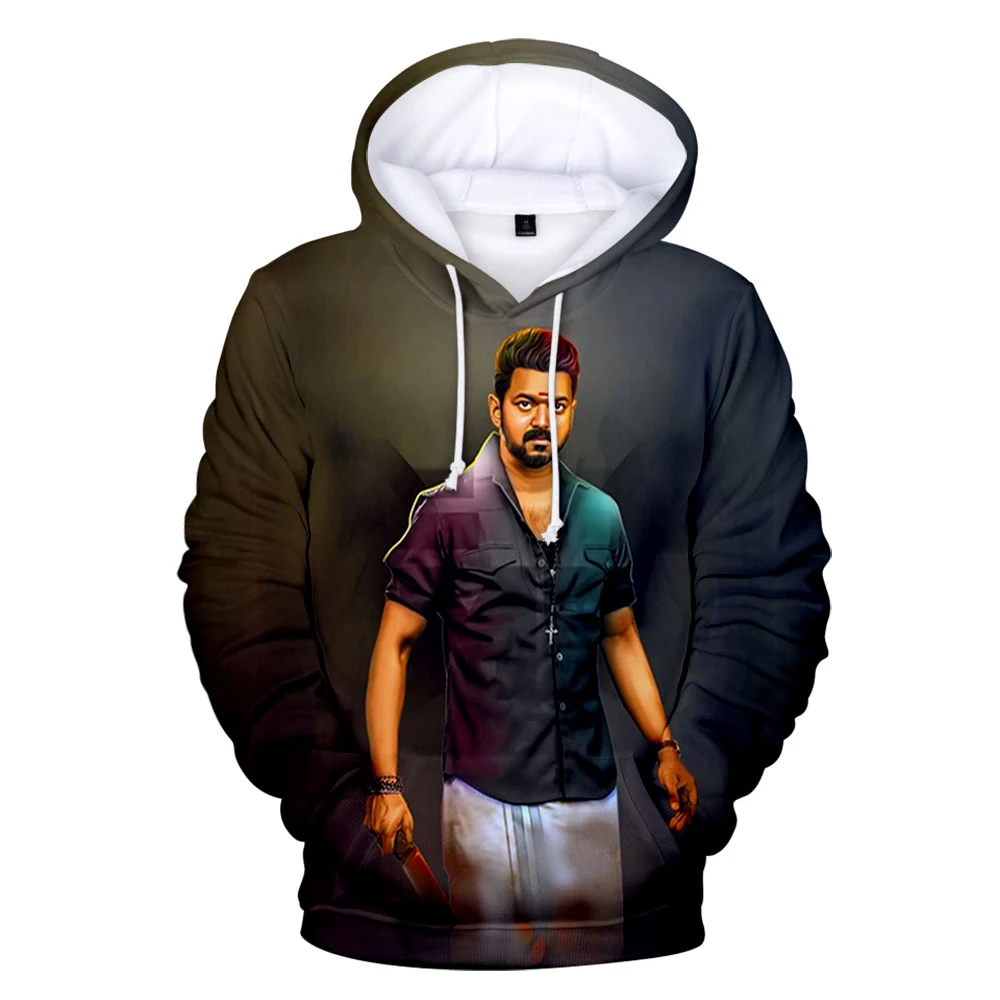 2019 новейшие Индийские фильмы 3D толстовки с капюшоном Vijay толстовка длинным