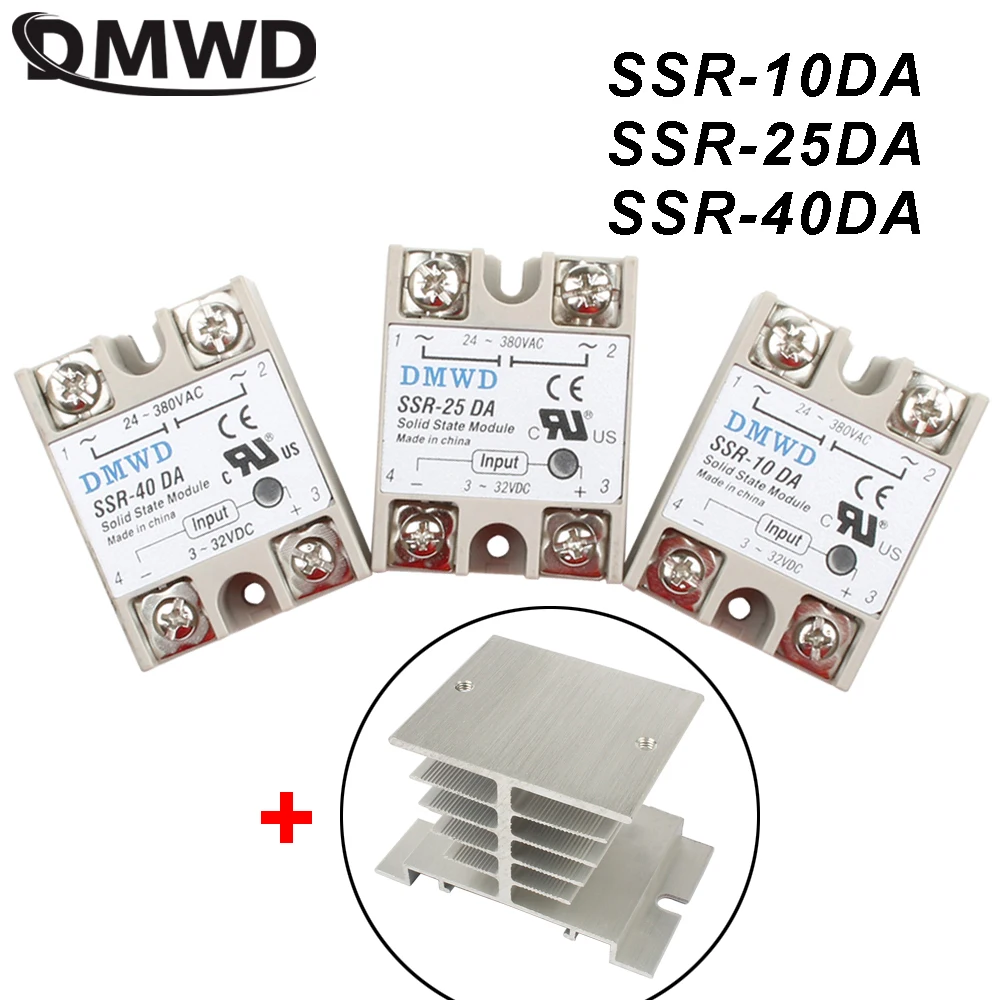 DMWD твердотельные реле SSR 10DA 25DA 10A 25A 40A фактически 3 32 В постоянного тока в 24 380