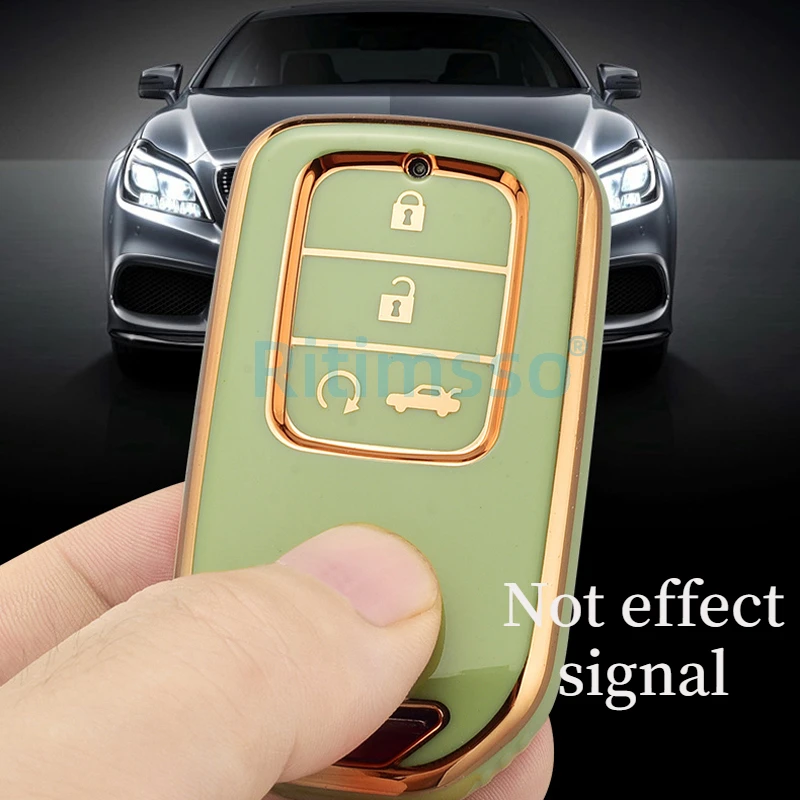 

New Soft TPU Full Cover Remote Key Case For Honda Civic City Vezel Accord HR-V CRV Polit Jazz Jade Crider Odyssey Key Protector