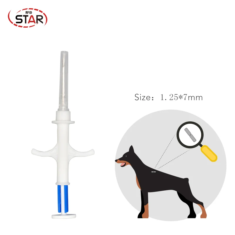 60pcs FDX-B Animal microchip rfid syringe 1.25*7/1.4*8/2.12*12mm Dog chips 134.2KHz pet injector sterile cat sheep | Безопасность и