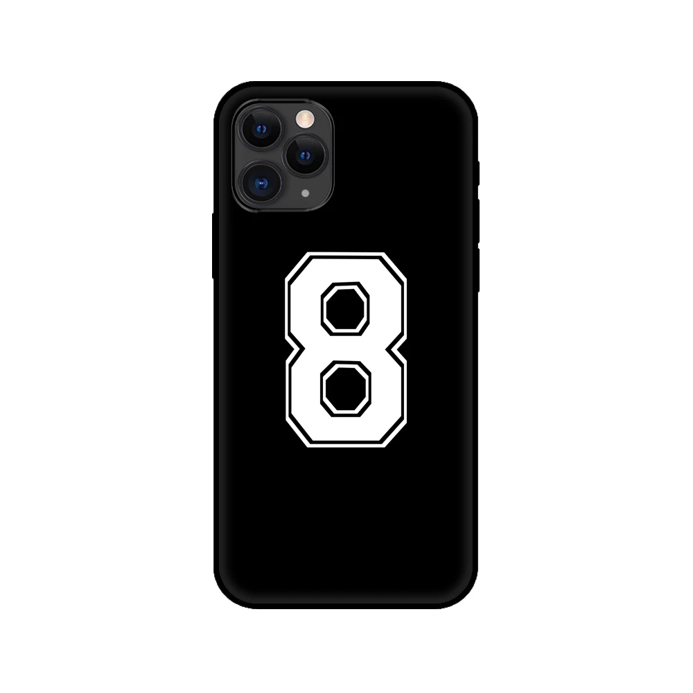 black tpu case for iphone 5 5s se 6 6s 7 8 plus x 10 cover for iphone xr xs 11 pro max case football lucky number free global shipping