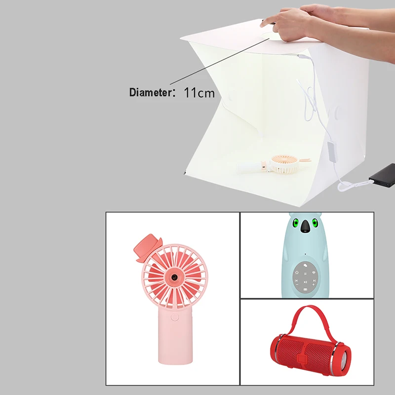 Baolyda 2LED Лайт бокс для фотографий фотостудия Мягкая коробка освещение 40 см мини