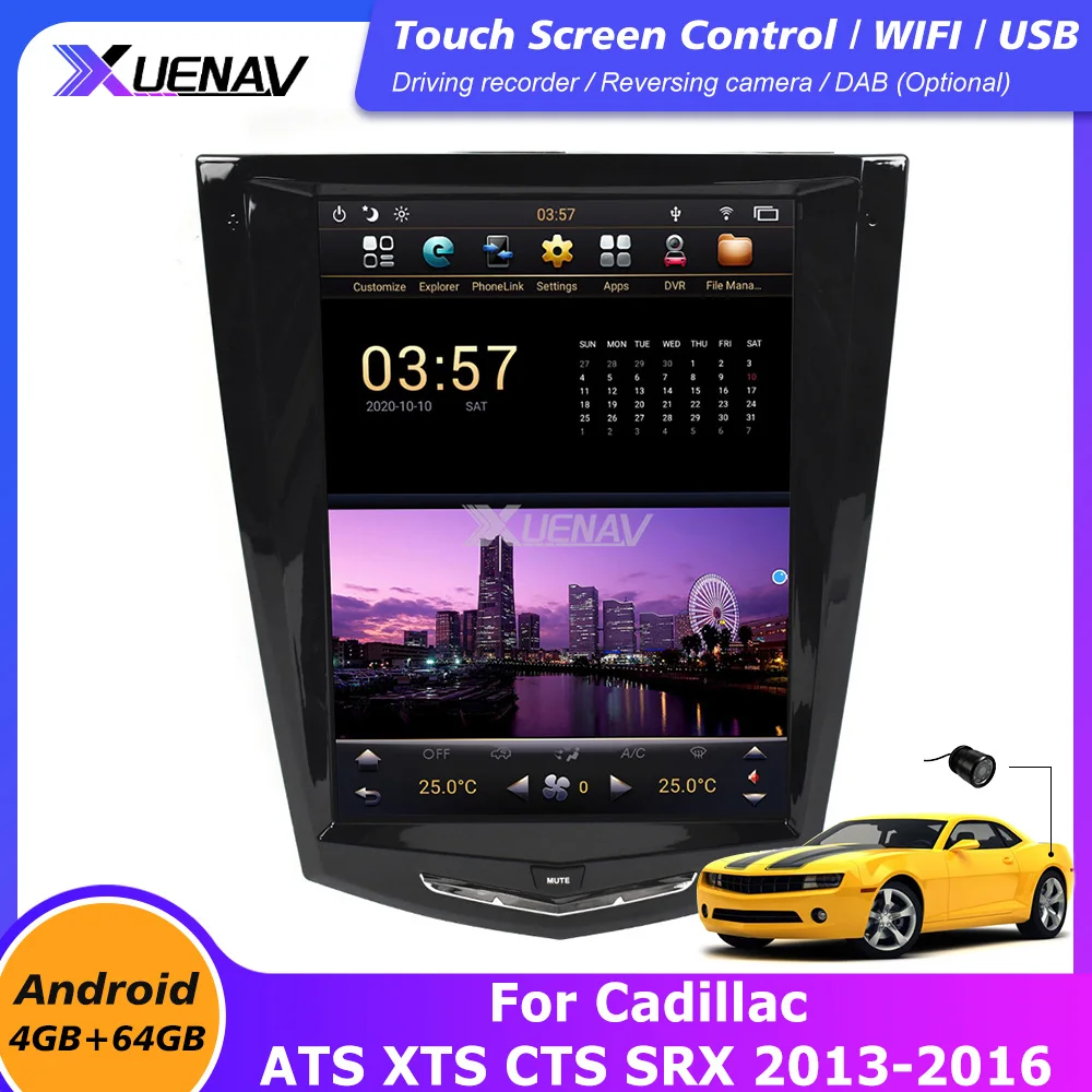 Для Cadillac ATS XTS CTS SRX 2013 2016 автомобильный dvd плеер gps навигация для Android Tesla