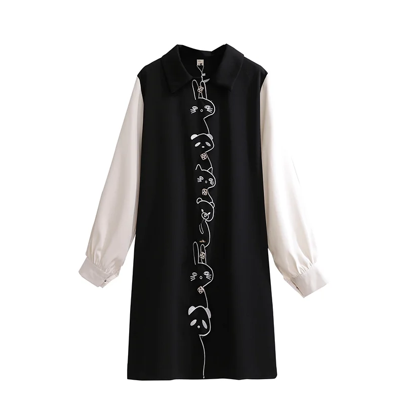 2020 модное короткое платье на весну и осень милое однобортное в японском стиле с