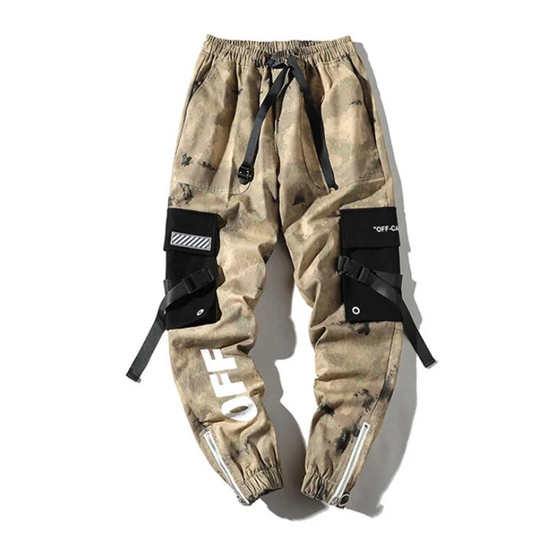 Khaki 9025 Harajuku/Одежда для пребывания на открытом воздухе штаны, новые модные штаны уличная шить Цвет Джоггеры в стиле «хип-хоп», длинные штаны Для мужчин с эластичной резинкой на талии, брюки-карго - Цвет: Khaki 9025