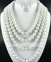 new fashion white shell simulated pearl 8mm round beads long chain necklace for women weiddings gift 90inch my5193