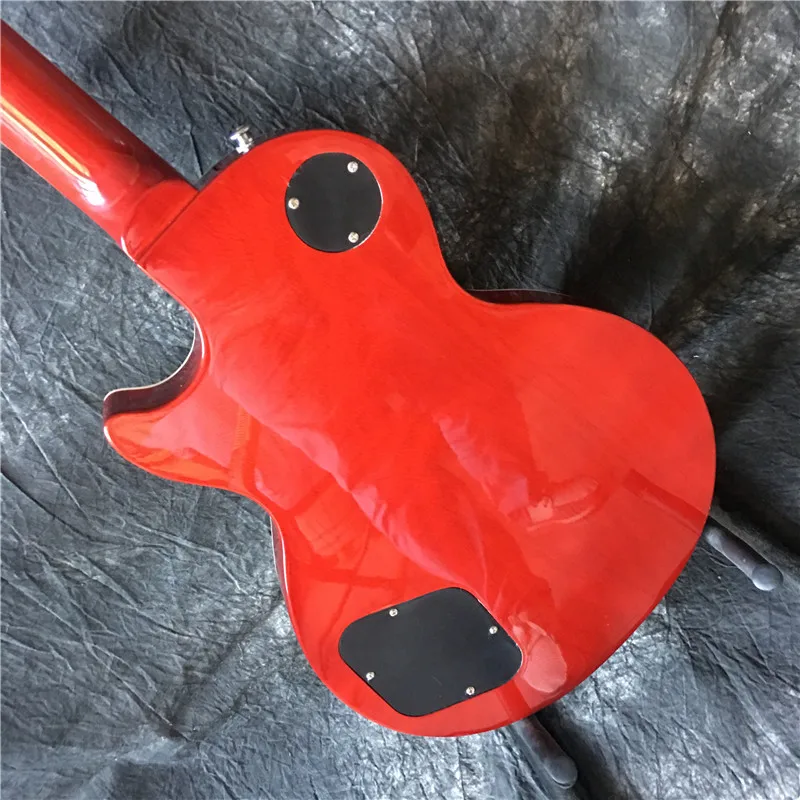 hohe qualität rote elektrische gitarre ahorn flamme top gute klang qualität top qualität free global shipping