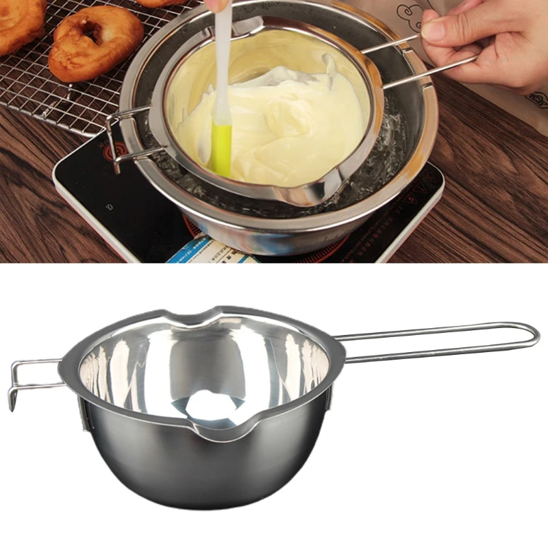 

Long Handle Chocolate Melting Pot Candy Cheese Milk Butter Melting Bowl Durable Stainless Steel DIY Scented Candle Wax Boiler