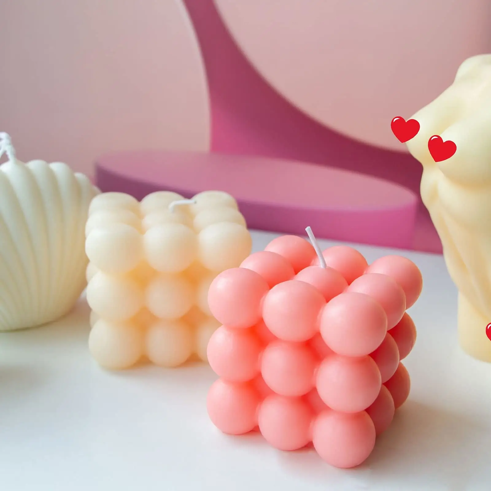 

1PC Bubble Cube Candle Cute Soy Wax Aromatherapy Candles Geometric Props Photography Creative Scented Relaxing Birthday Gift