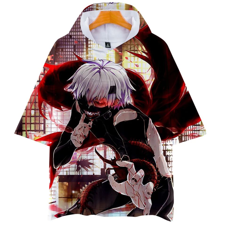 Tokyo Ghoul 3D hooded t shirt Mannen/vrouwen Trainingspakken Anime Kaneki Ken Print Hoodie t-shirt Dunne Herfst tshirt Tee | Мужская