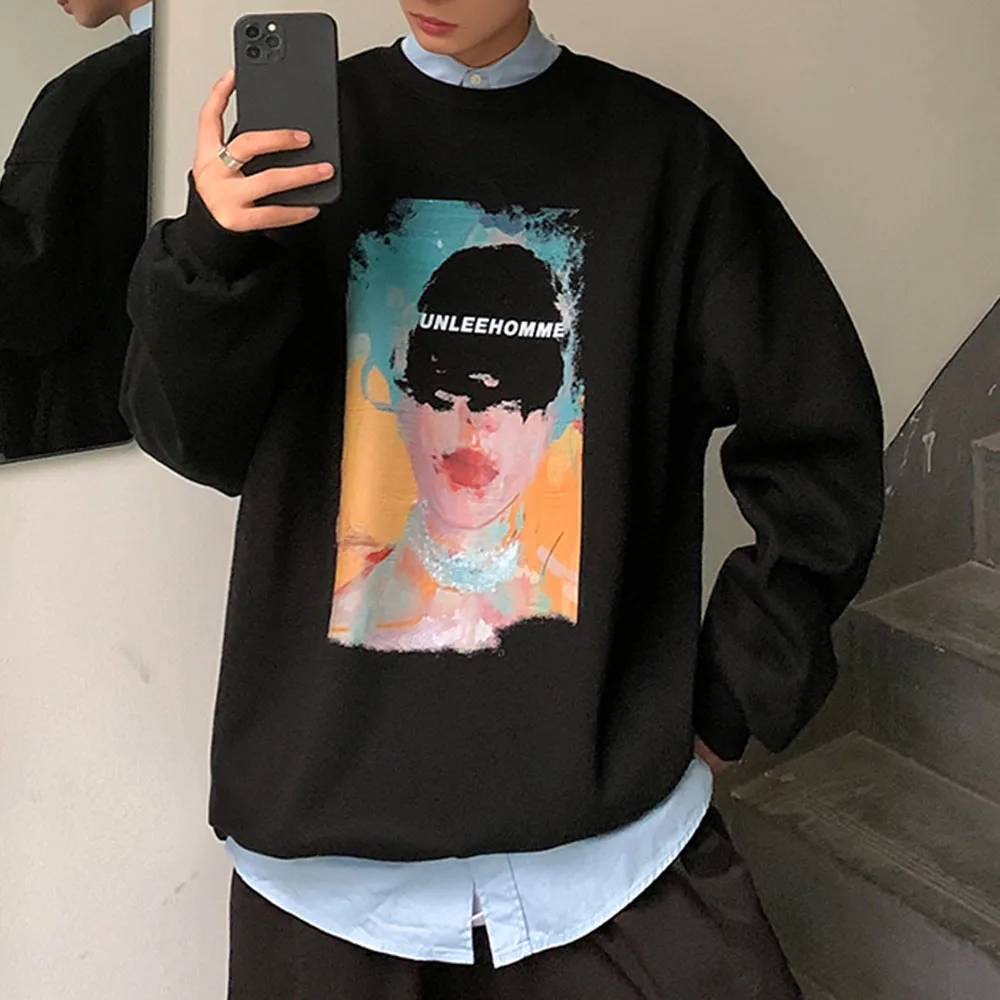 

Мужская весенне-осенняя свободная уличная креативная толстовка с буквенным принтом