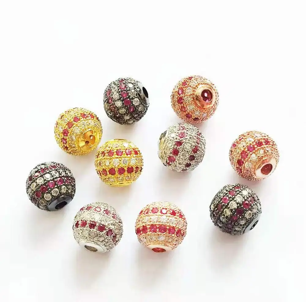 

10pcs CZ bead spacers for women DIY jewelry accessories S31
