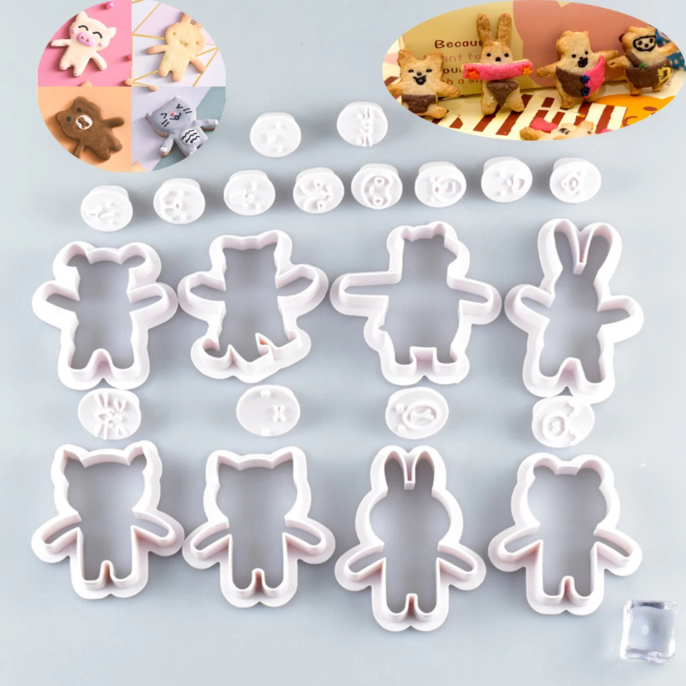 

4pcs/set Rabbit Bear Face Expression Biscuits Cookie Cutter Mold Cake Decorating Baking Tools