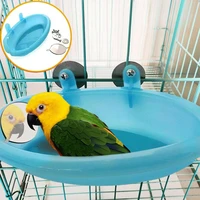 1pc cage mounted small bird parrot budgie pet round bath basin shower bathtub kit parrot bird bathtub parrot bathing supplies