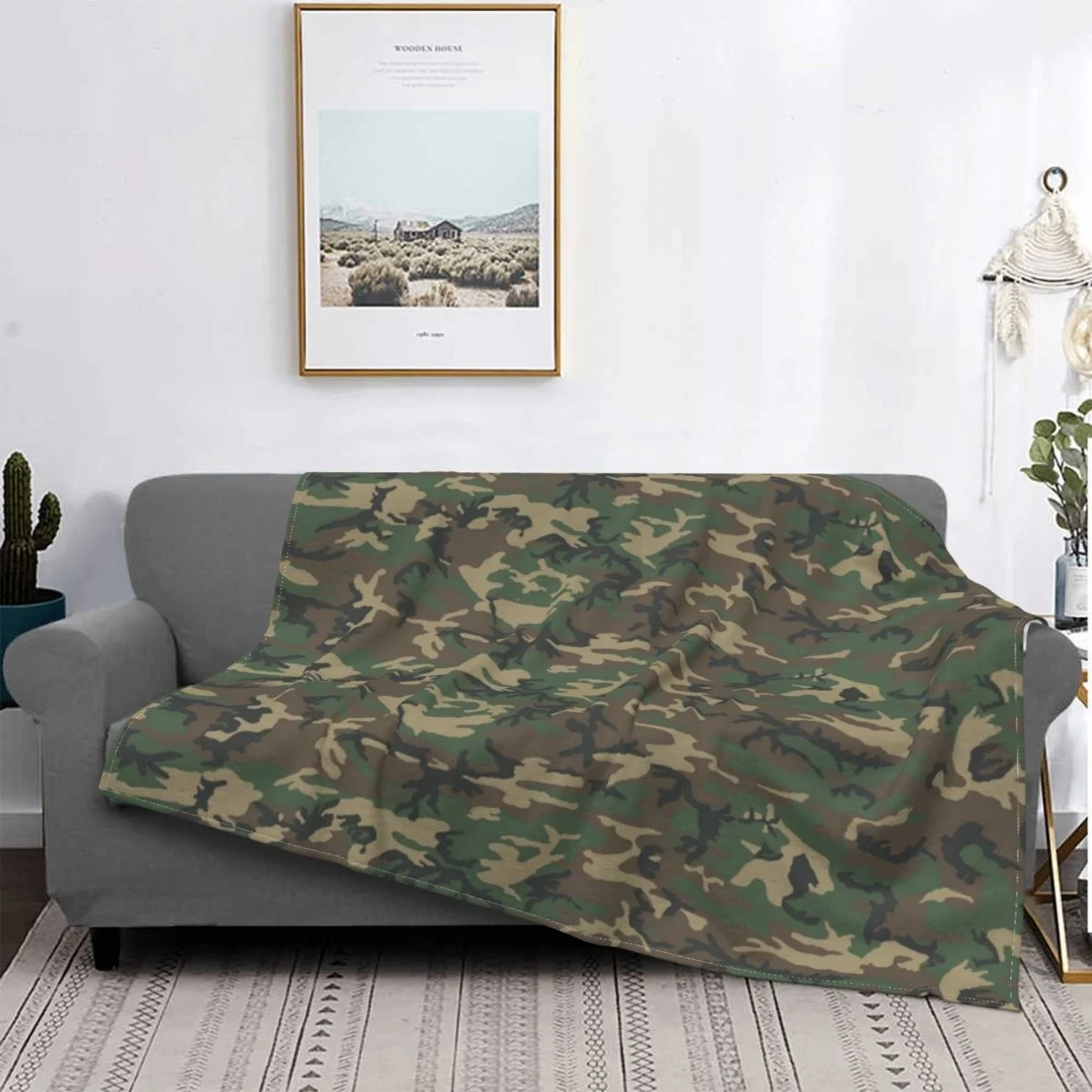 Army Camouflage Camo Blankets Velvet Autumn/Winter Military Popular Super Soft Throw For Home Outdoor Bedspreads | Дом и сад
