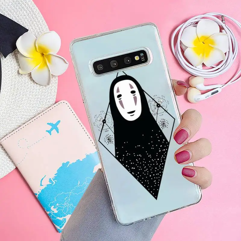 

Studio Ghibli No Face man Phone Case Transparent for samsung A 21s 50 71 S 8 9 20 20fe note 10 20 ultra plus