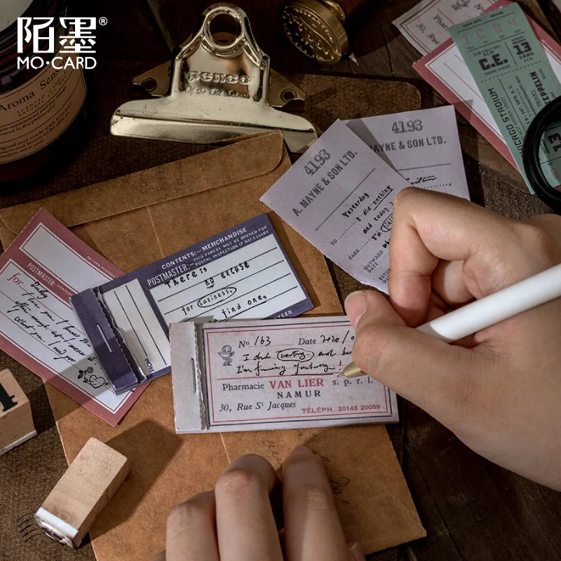 

20sets/lot Memo Pads Sticky Notes Antique series Retro ticket paper Junk Journal Scrapbooking Stickers Office School stationery