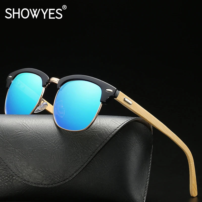 Бамбуковые солнцезащитные очки для мужчин и женщин путешествий винтажные