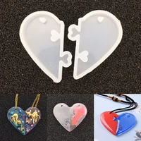 necklace pendant silicone mold crystal epoxy resin mould diy heart locks for lovers jewelry making tools accessories send friend