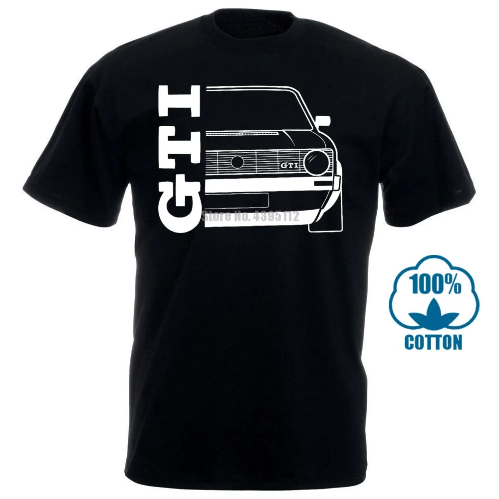 Футболка модная мужская немецкая Машина Гольф 1 Mkiii Gti футболка V2 Повседневная футболка - Color: Black