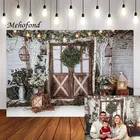 Фон для фотосъемки Mehofond Весенняя деревенская коричневая деревянная стена дверь блестящая светильник птичья клетка детский Портрет фон для фотостудии реквизит