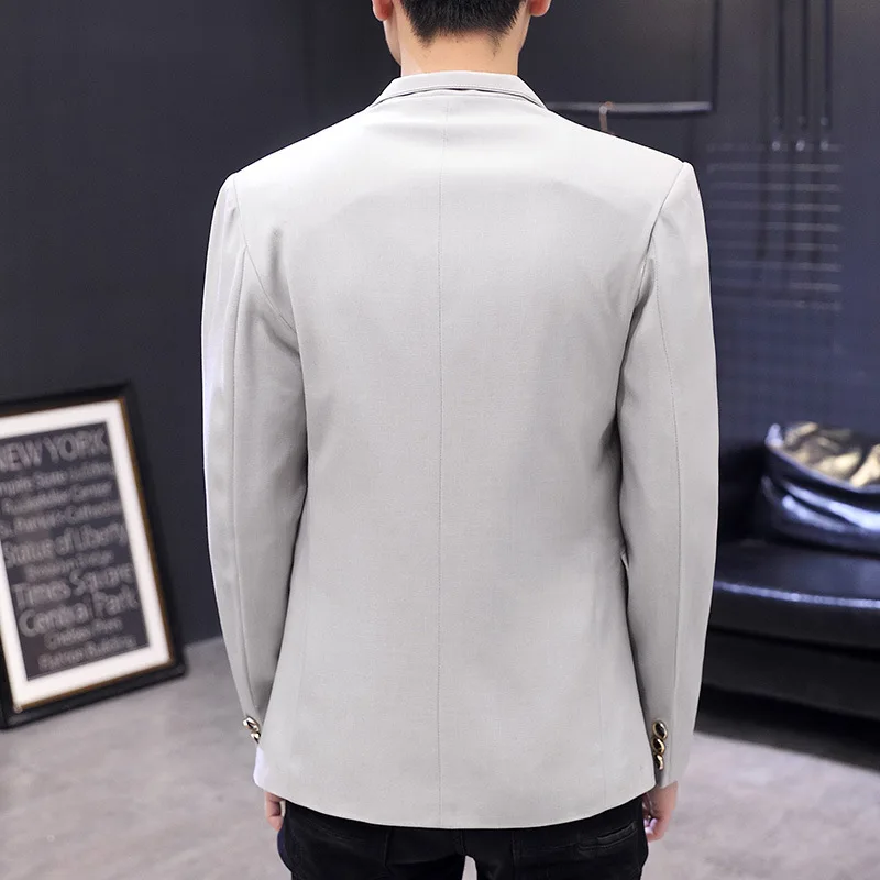 

2020 Men's Urban Fashion Business Slim Slimming Long-Sleeved Suit Youth Double Buckle Autumn New blazer