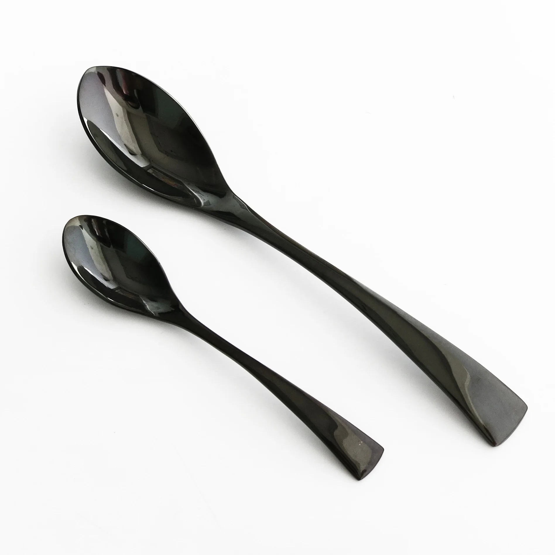 JANKNG 24 шт. 18/10 набор столовых приборов из нержавеющей стали черная столовая посуда