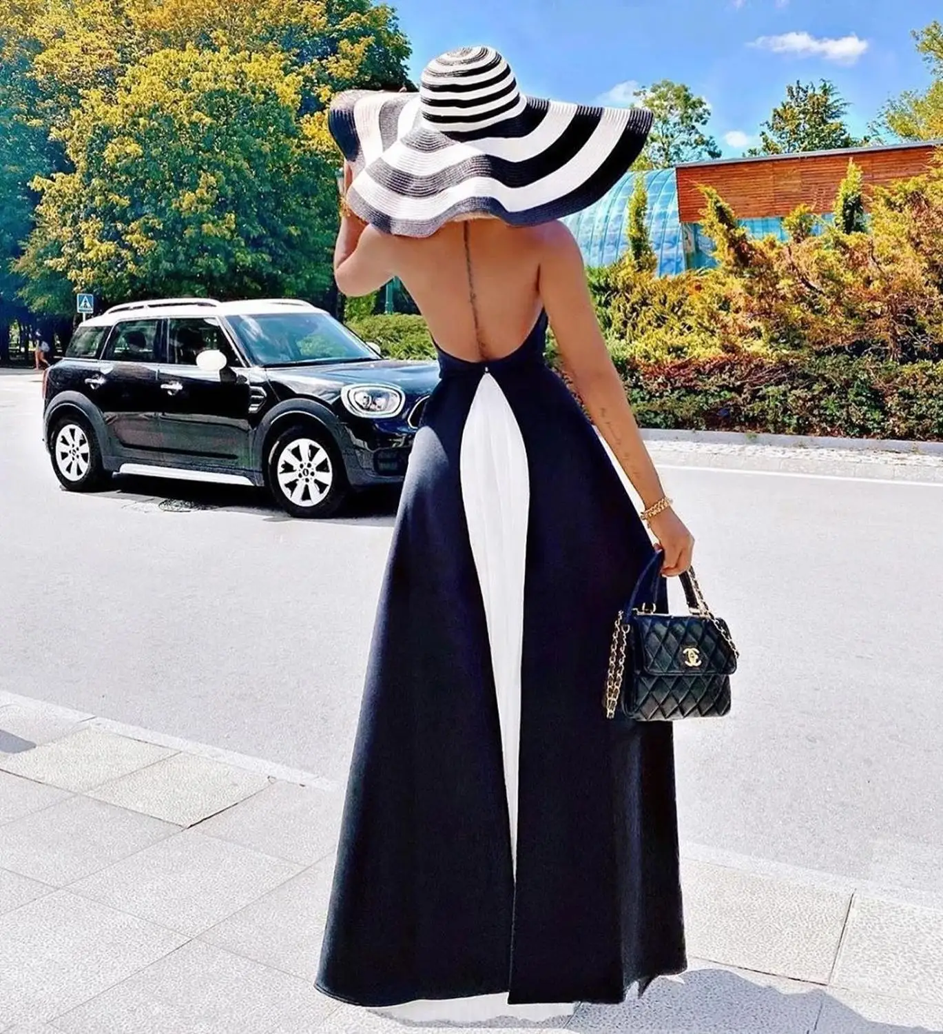 

New Product Elegant Formal Sexy Women Solid Backless Outfit Sleeveless Full Pant Halter 2 Piece Set Casual Street Matching Sets