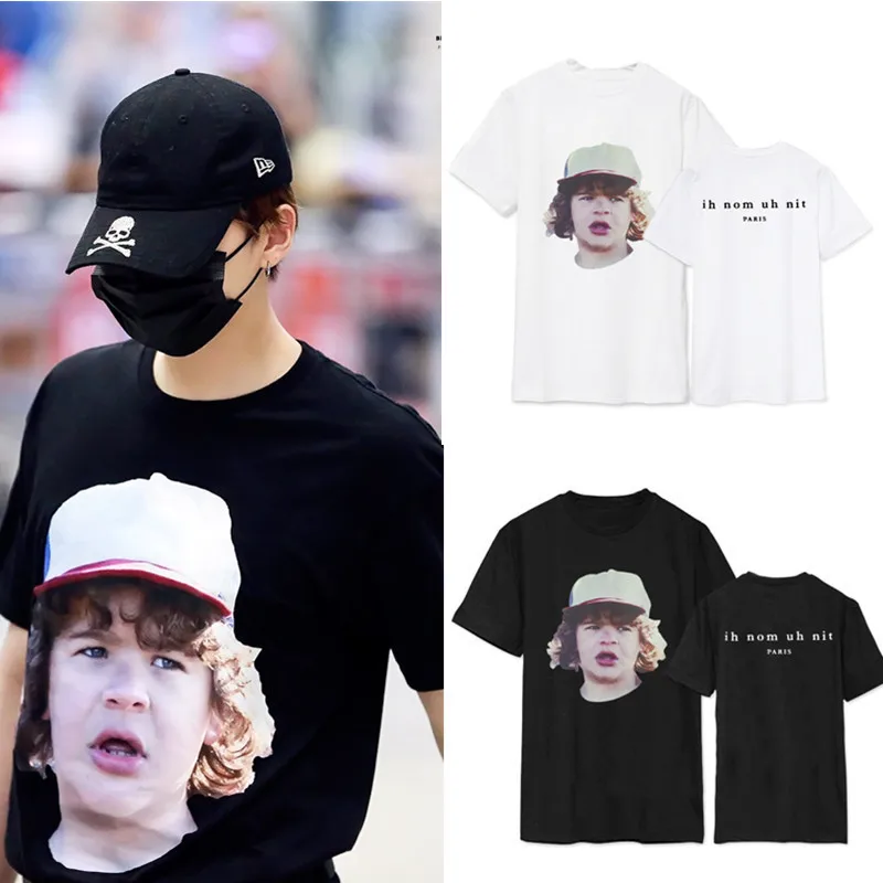 Kpop Футболка с принтом свободная футболка для влюбленных Летние мужские и женские