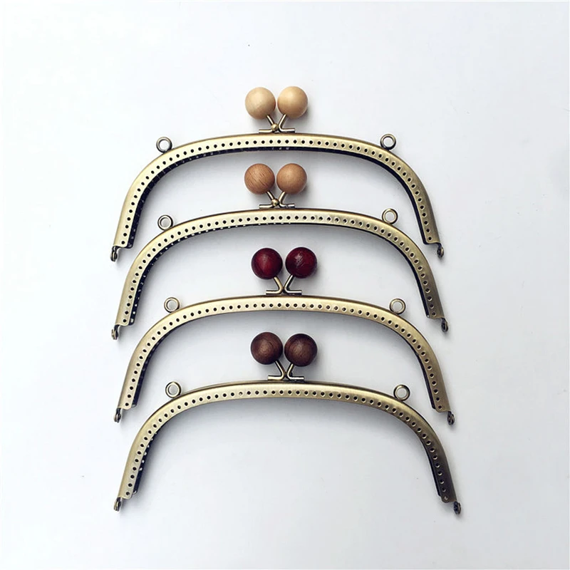 10pcs  20.5cm Metal Frame Purs Clasp Handles for Coin Purses Clutch Handbag Accessories Making Kiss ClaspLock Bronze Bags