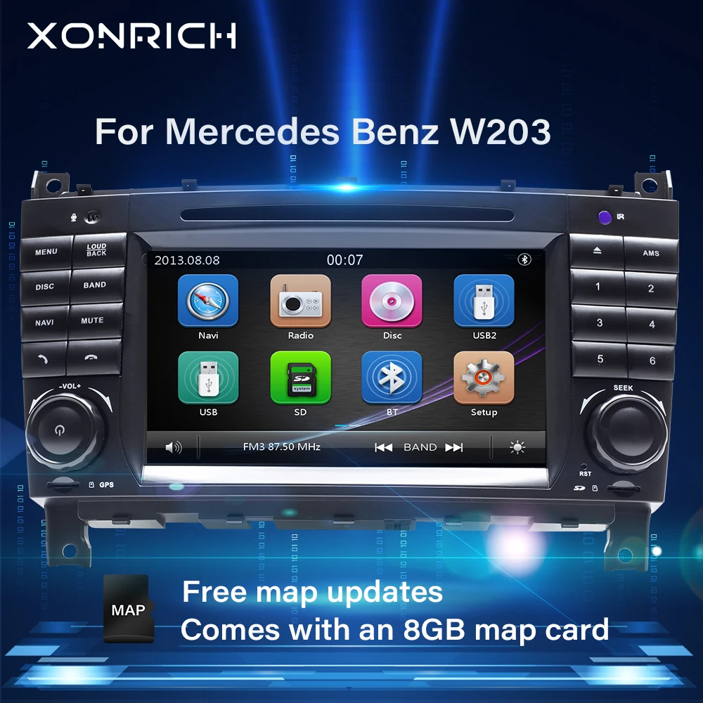 Автомобильный DVD плеер Xonrich Авторадио 2 Din с GPS для Mercedes/Benz/Sprinter/Vito/Viano/W203/A180/W906/W311A