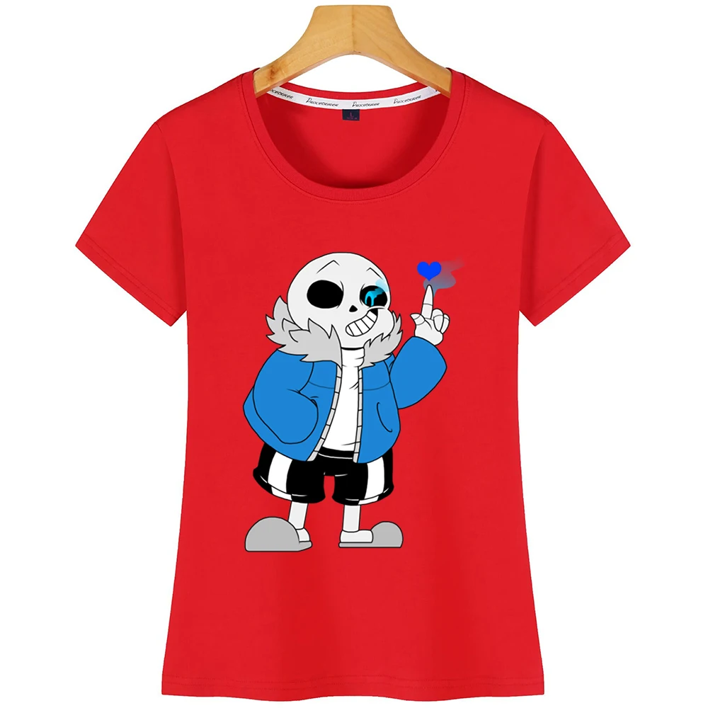 Топы футболка женская Undertale Sans Game Модная хлопковая с надписями | Женская одежда