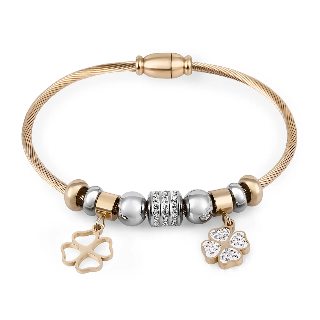 

Wesse JWEL1020 Womens Bracelet Bangles Fashion Jewelry Steel Gold Color Birthday Gift for Womens