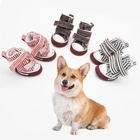 4pcs outdoor anti slip dog shoes puppy shoes fashion pet sneakers warm boots casual canvas shoes for teddy small middle dogs